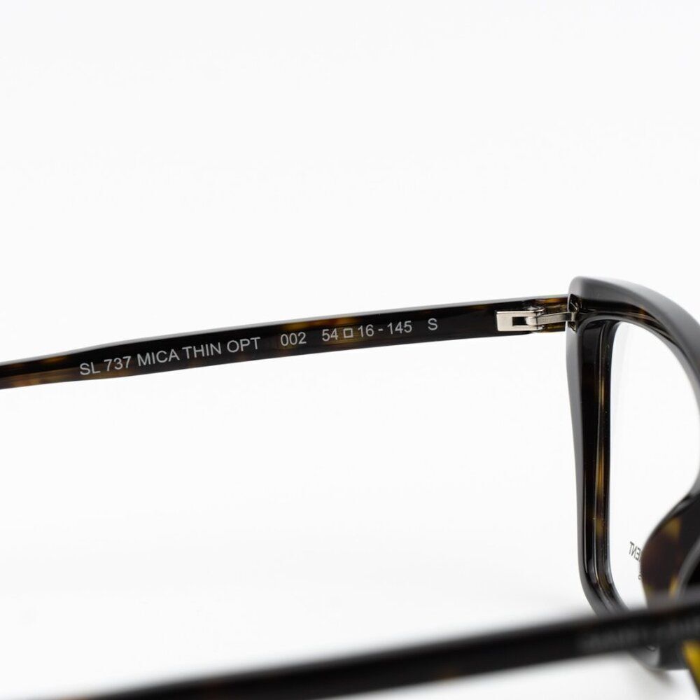 NEW Saint Laurent SL737 MICA THIN OPT 002 Dark Havana Cat Eye Unisex Eyeglasses - Picture 9 of 11